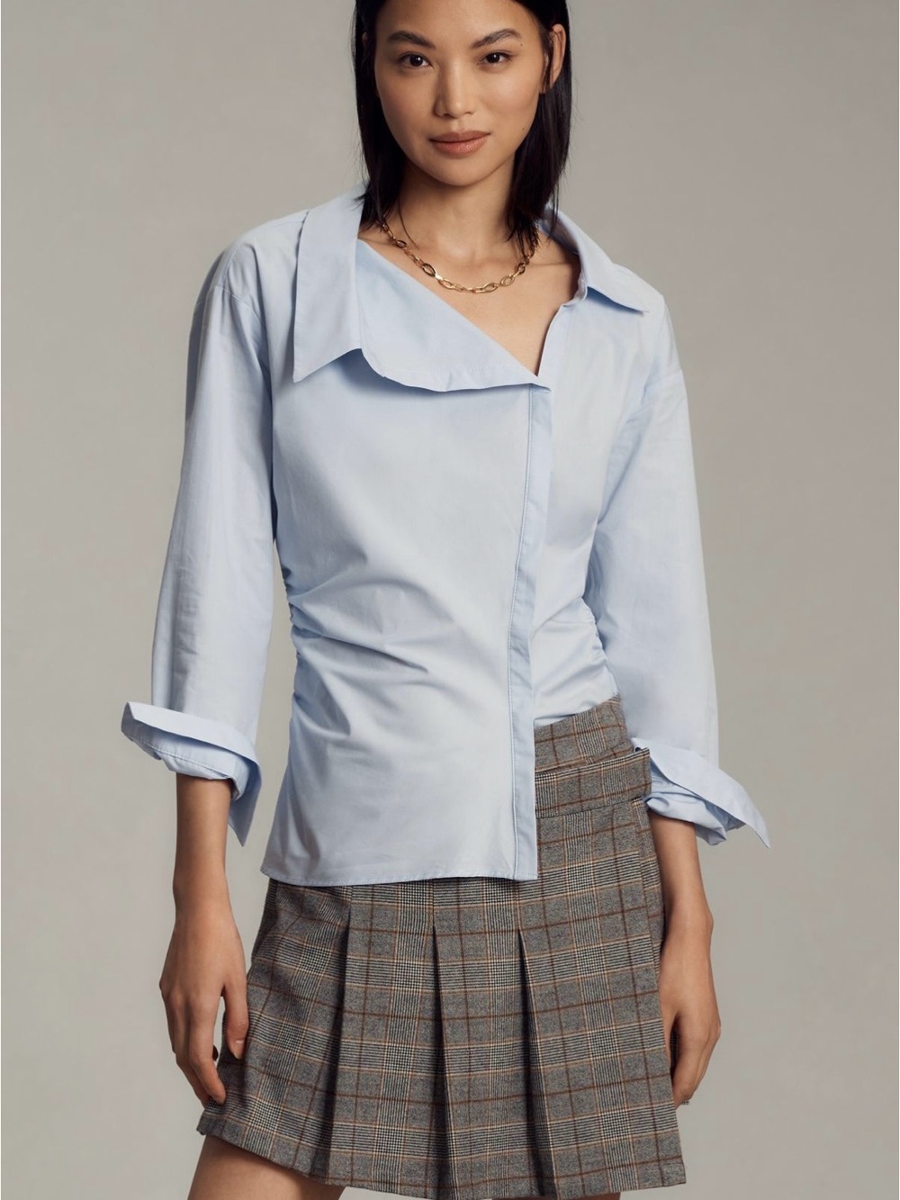 Anthropologie Maeve Asymmetrical Button Down Shirt